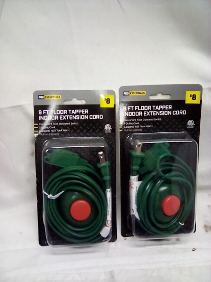 Pro Essentials 9ft Floor Tapper Indoor Extension Cord Qty 2