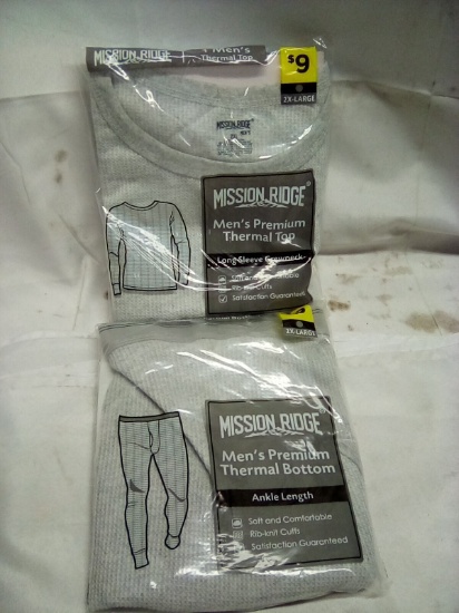 Mission Ridge Mens Thermal Premium Top and Bottom Size 2XLarge