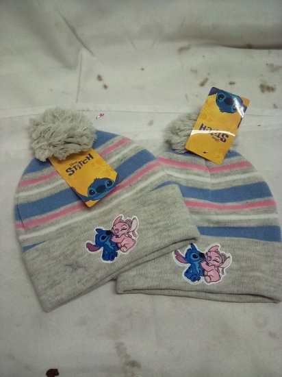 Stitch Knit Kids Hats Qty 2