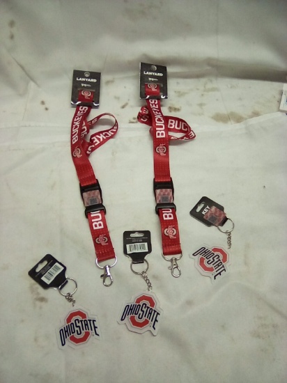 Ohio State Lanyard Qty 2 & Ohio State Key Chains Qty 3