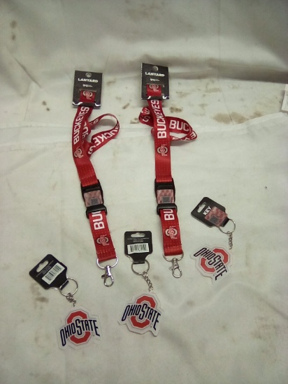 Ohio State Lanyard Qty 2 & Ohio State Key Chains Qty 3