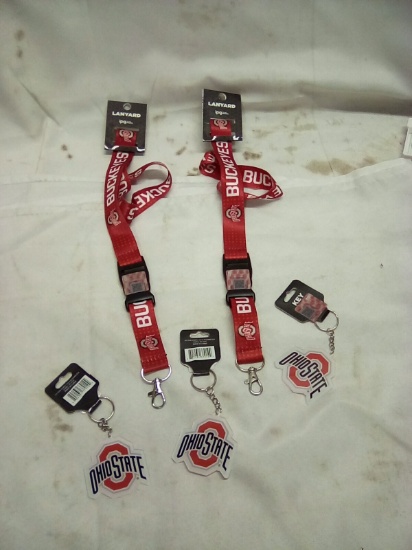 Ohio State Lanyard Qty 2 & Ohio State Key Chains Qty 3