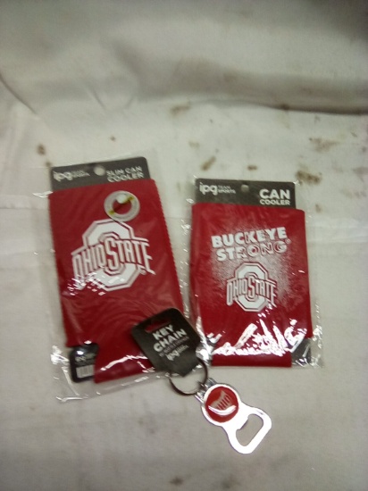 Ohio State Can Cozy and Bottle Opener Key Chain