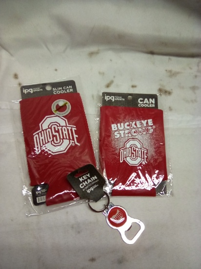 Ohio State Can Cozy and Bottle Opener Key Chain