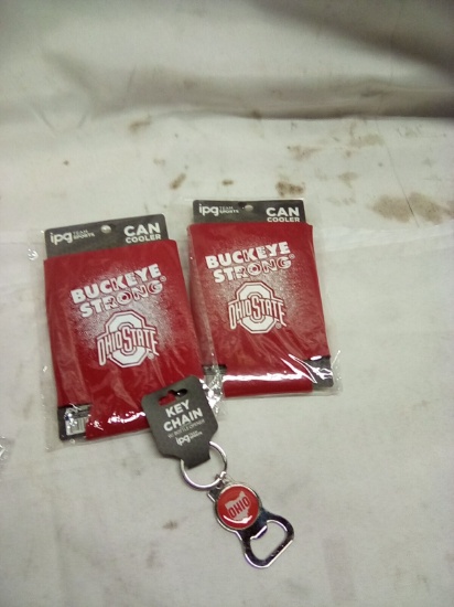Ohio State Can Cozy and Bottle Opener Key Chain