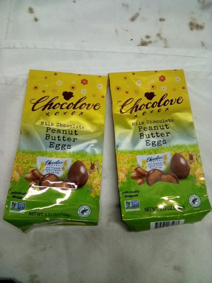 Chocolove Milk Chocolate Peanut Butter Eggs 3.52oz Qty 2 Bags