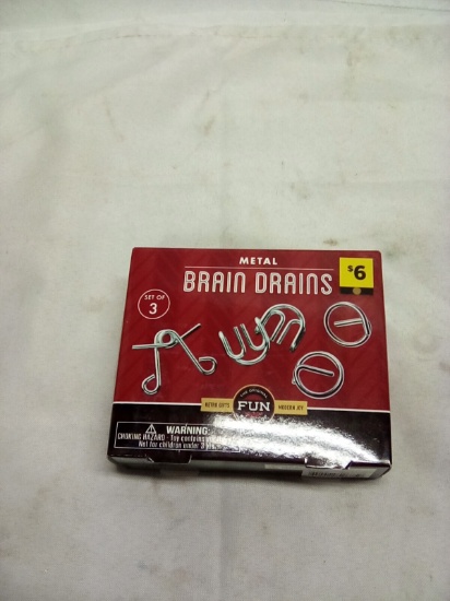 Metal Brain Drains Puzzle Set of 3