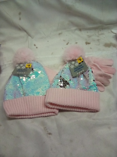 Girls Hat and Gloves Set Qty 2 Sets