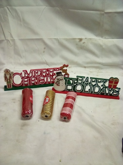 Holiday Decor and Decorative Mesh Ribbon