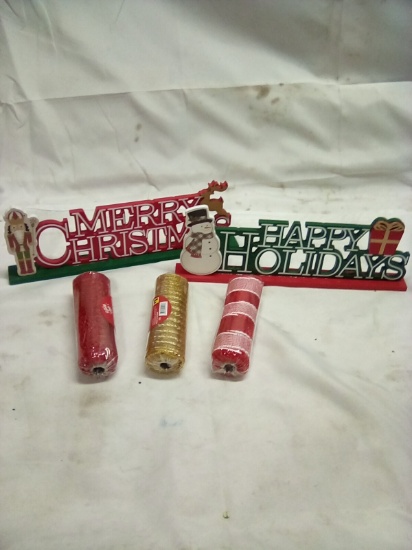 Holiday Decor and Decorative Mesh Ribbon