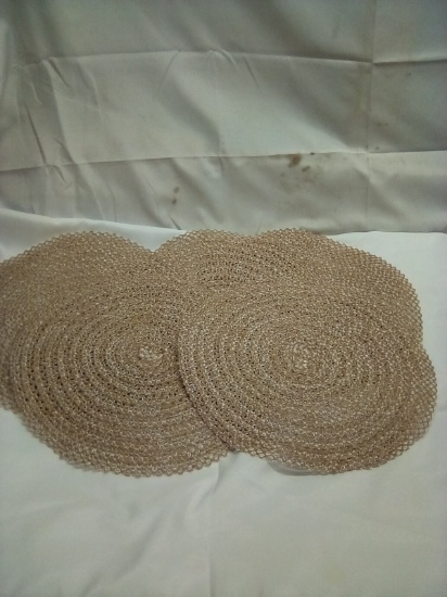 Tan Round Place Mats Qty 6
