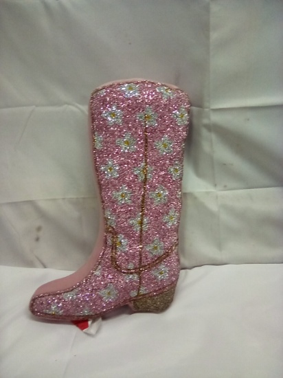 Pink Glitter Boot 17” Accent Pillow