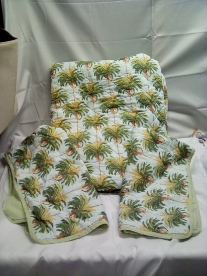 Palm Tree Quilted Comforter Set with 2 Pillow Shams