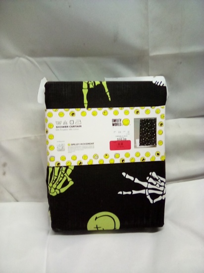 Skeleton and Smiley Faces Shower Curtain