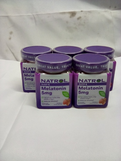 Natrol Melatonin 5mg 90 Gummies Qty 5 (Exp 02/26)