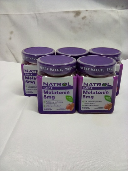 Natrol Melatonin 5mg 90 Gummies Qty 5 (Exp 02/26)