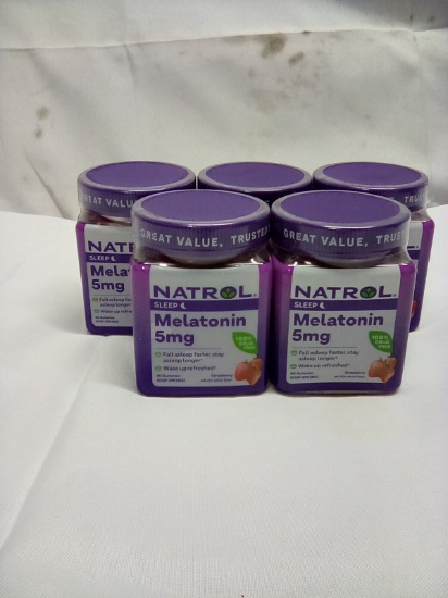 Natrol Melatonin 5mg 90 Gummies Qty 5 (Exp 02/26)