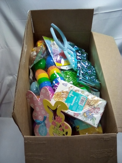 Misc Box of Easter Decor Box Size 22” x 12” x 16”