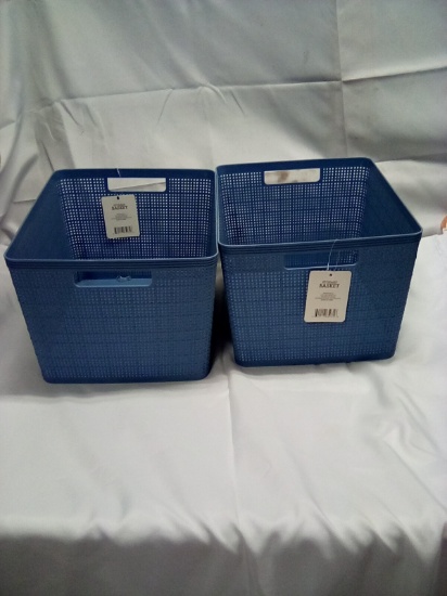 Blue composite Storage Baskets Qty 13.3” x 10.9” x 8.5”
