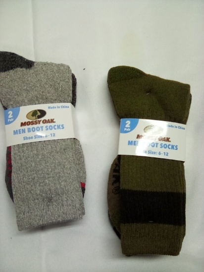 Mossy Oak Men’s Boot Socks Size 6-12 2 Pair Qty 2 Packs