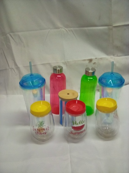 Lot of Tumbers and Water Bottle Bottles Qty 8 Items