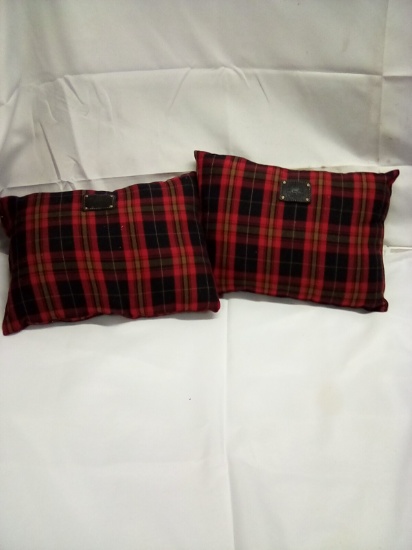 Plaid Accent Pillows Qty 2 13” x 10”