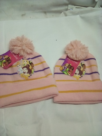 Disney Princess Girls Knit Hats Qty 2