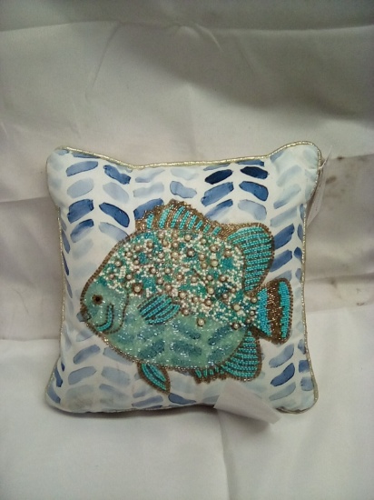 Coastal Collection Decorative Fish Pillow 12” x 12”