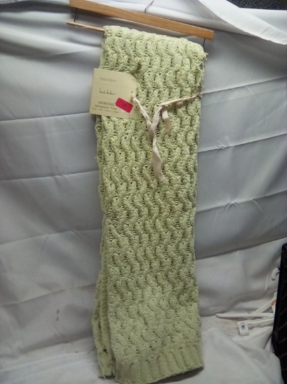 Artelier Micole Miller Oversized Decorative Throw 50” x 70” Color Light Green