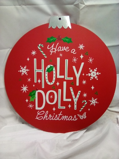 Dolly Parton Deck the Hals Wreath Sign with Hanger on the Back
