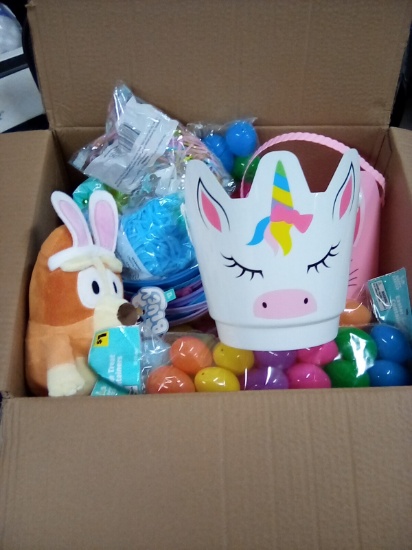 Misc Box of Easter Decor Box Size 18” x 15” x 12”