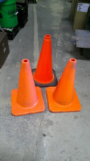 Group of 3 Orange Safety Cones
