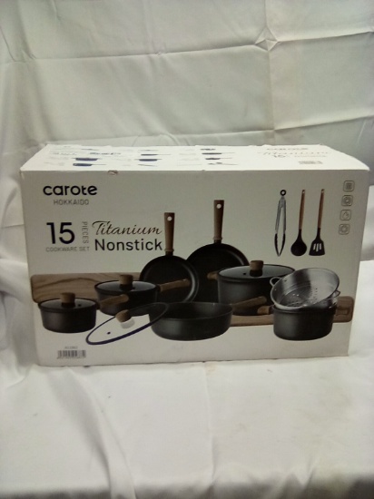 Carote Hokkaido 15pc Titanium Nonstick Cookware Set