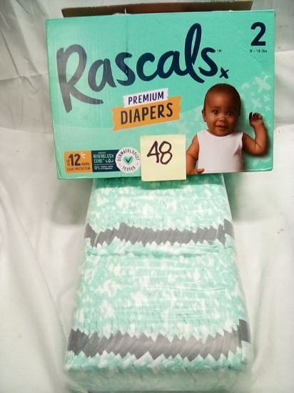 Rascals Premium Diapers Size 2 9-18lbs 48ct