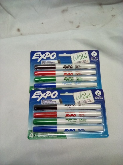 Expo Dry Erase Markers 4 Markers Qty 2 Packs
