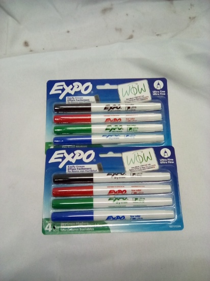 Expo Dry Erase Markers 4 Markers Qty 2 Packs
