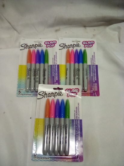 Sharpie Glam Pop Markers 5 Markers Qty 3 Packs