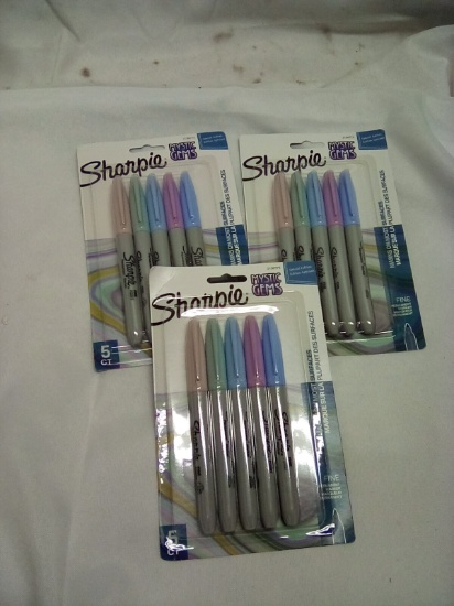 Sharpie Mystic Gem Markers 5 Markers Qty 3 Packs