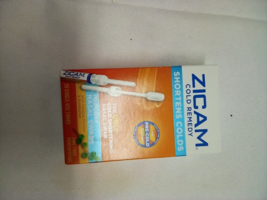 Zicam Cold Remedy Medicated Nasal Swabs 20 Single Use Swabs (Exp 3/27)