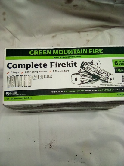 Green Mountain Fire Fire Kit 6 Logs, 2 Kindling Wafers, 2 Fire Starters