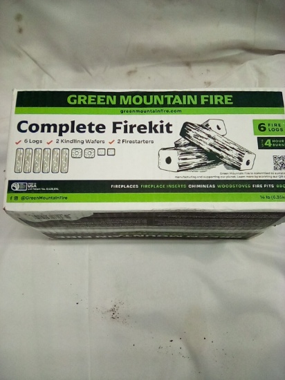 Green Mountain Fire Fire Kit 6 Logs, 2 Kindling Wafers, 2 Fire Starters