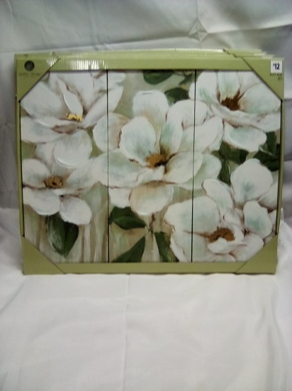 Willow Spring Canvas Flower Wall Art 3 Piece Set