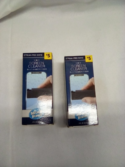 Screen Cleaner 2 in 1 with Built in Microfiber 3oz Qty 2