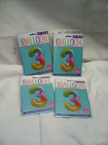 Unique Balloons #3 Qty 4 34”