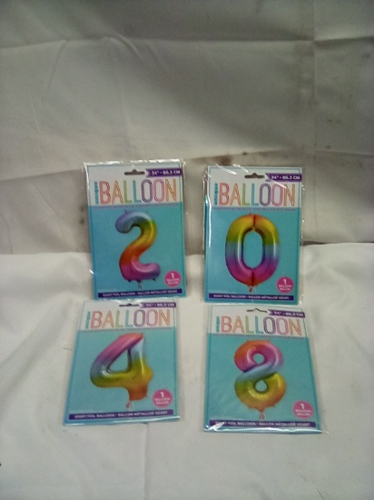Unique Balloons Misc Numbers Qty 4
