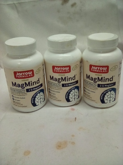 Qty 3 Jarrow Formulas MagMind Brain Health Capsules 90per bottle