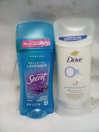 Secret Invisible Solid/ Dove 0% aluminum Deodorant