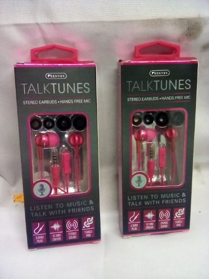Sentry Talk Tunes Stero Earbuds with Hands free Mic Qty 2