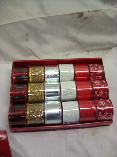 Holiday Style Decorative Ribbon Qty 18 Rolls