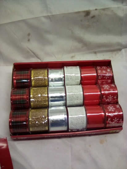 Holiday Style Decorative Ribbon Qty 18 Rolls